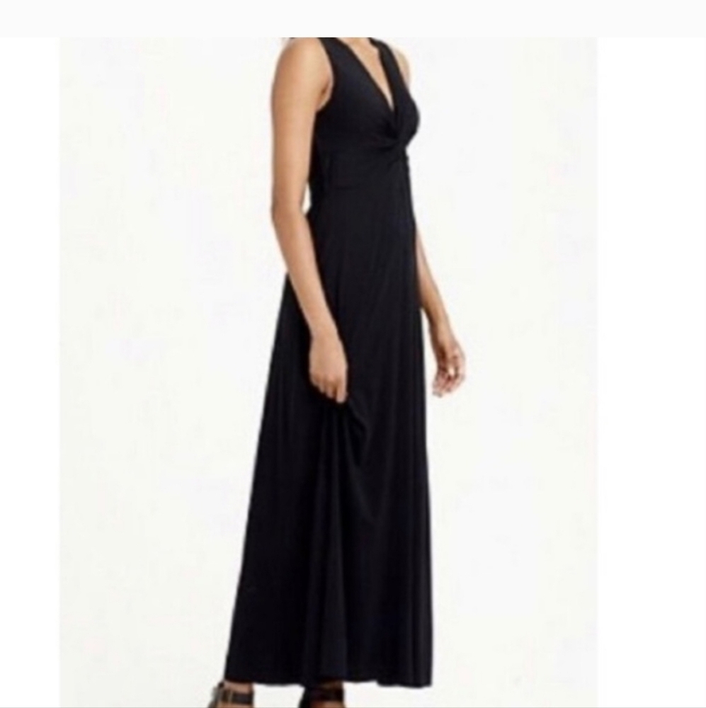 J Crew black knotted maxi dress
